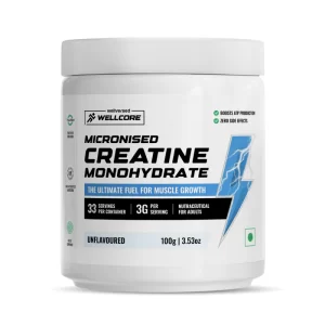 Wellcore - Micronised Creatine Monohydrate - 100 gm, Unflavoured