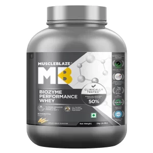 MuscleBlaze Biozyme Performance Whey - 2 kg, Kesar Kulfi