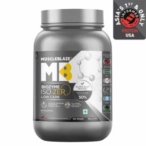 MuscleBlaze Biozyme Iso-Zero Low Carb - 1 kg, Ice Creame Chocolate