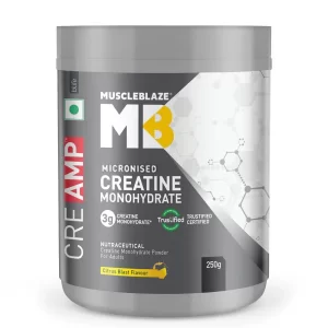 MuscleBlaze Creatine Monohydrate CreAMP - 250 gm, Citrus Blast