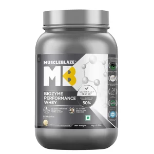 MuscleBlaze Biozyme Performance Whey - 1 kg, French Vanilla Creme