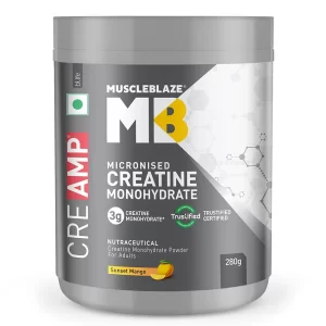 MuscleBlaze Creatine Monohydrate CreAMP - 280 gm, Sunset Mango