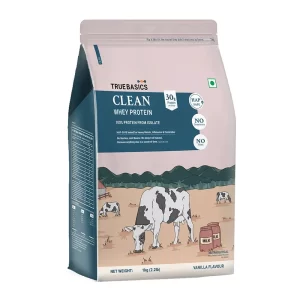 TrueBasics Clean Whey Protein (Isolate) and (Isolate + Concentrate) - 1 kg, Vanilla